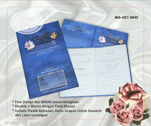Cetak Undangan Hardcover 1 warna 13,5x21cm